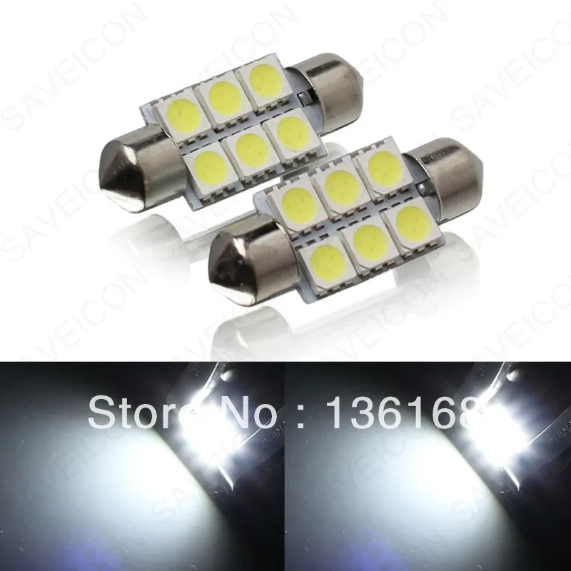Высококачественный 36 мм гирлянда 6smd 5050 светодиодный автомобильный светильник на