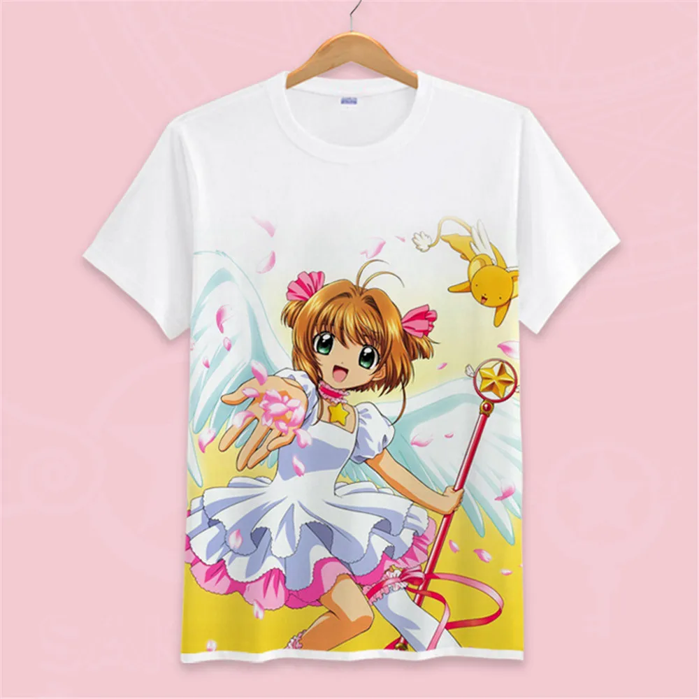 Высокое качество, унисекс, аниме Cos Card Captor KINOMOTO SAKURA, хлопковая Повседневная футболка, футболка, топы - Цвет: Серый
