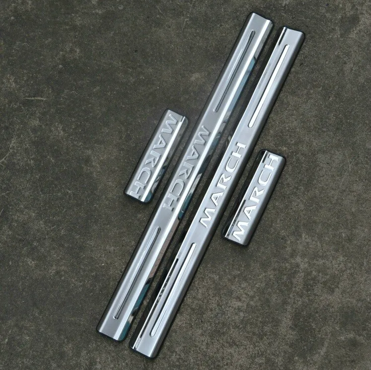 Накладка на порог из нержавеющей стали автомобильные аксессуары для Nissan March 2010