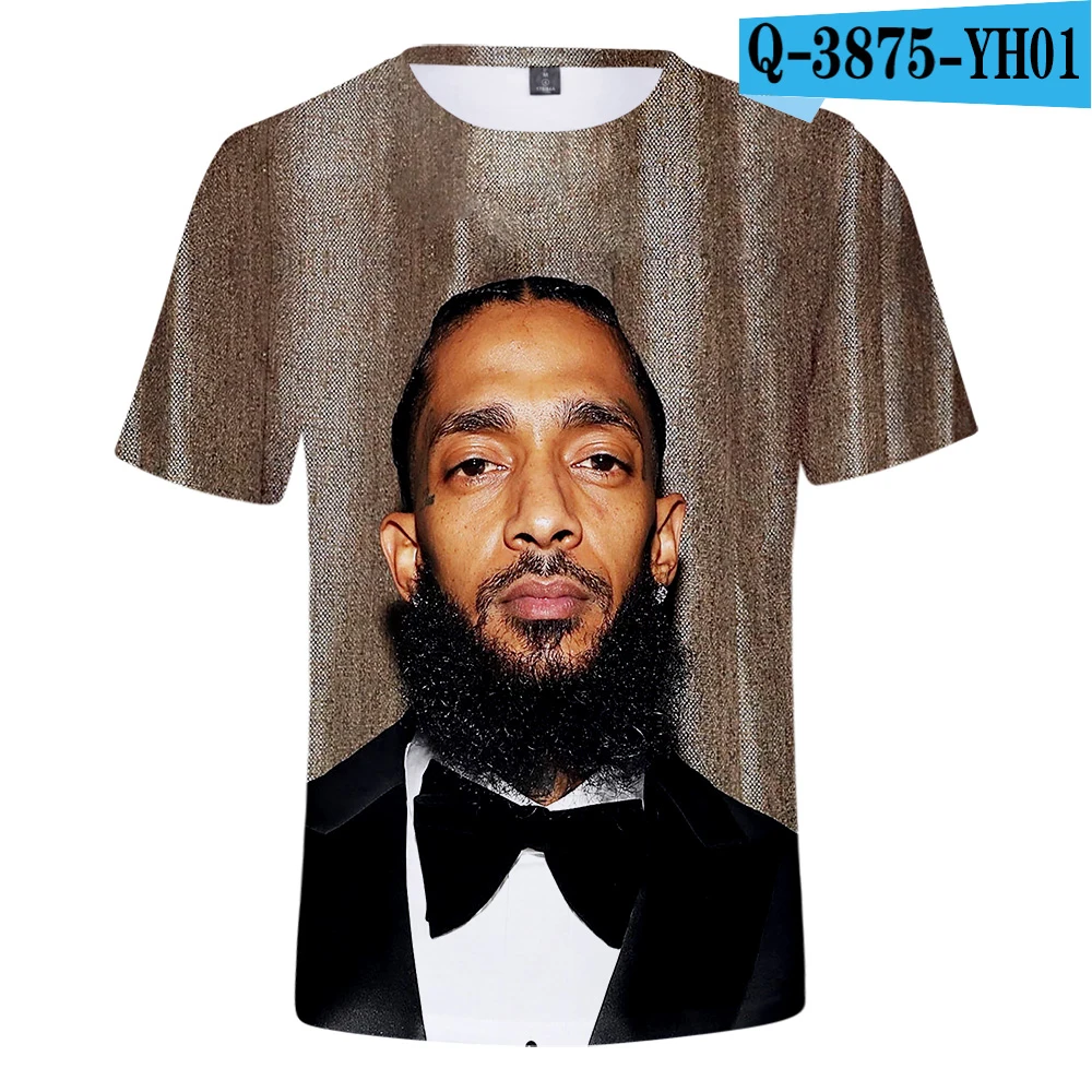 3D Короткая футболка с принтом Rapper nipsey hussle, Мужская/женская футболка в стиле Харадзюку, хип-хоп, футболка с коротким рукавом, крутая уличная одежда nipsey hussle - Цвет: 3D