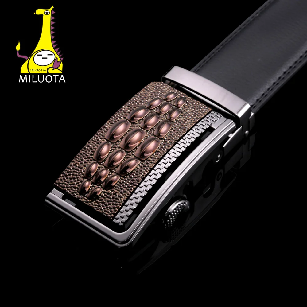 Мужской ремень из натуральной кожи с автоматической пряжкой [MILUOTA] | Аксессуары