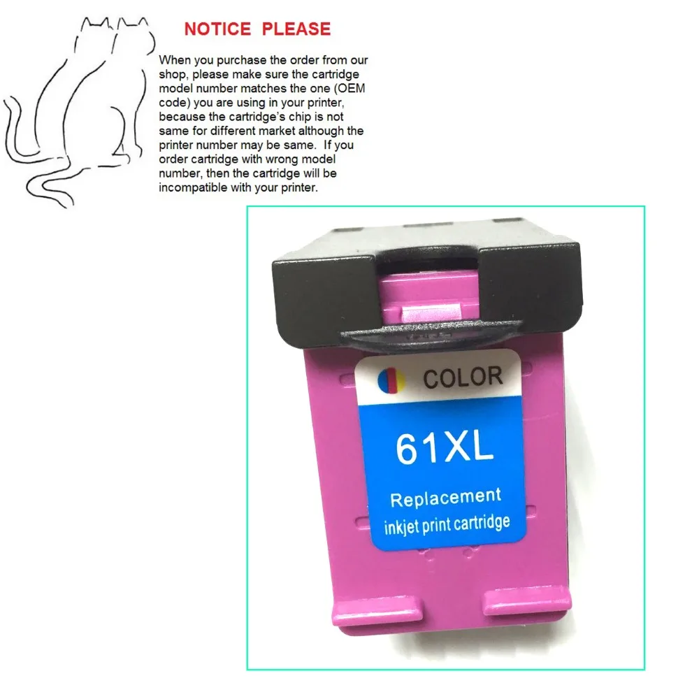 

YOTAT Remanufactured ink cartridge for HP61XL HP 61 Deskjet 1000 1010 1510 2050 2510 3000 2540 2050A 3510 1050 3050