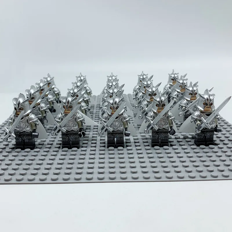 xp134 20pcs 20 шт. leingly Урук ха Властелин колец фигурка солдат Гондора рыцарь копье меч строительные блоки кирпичи игрушки - Цвет: xp134 20pcs