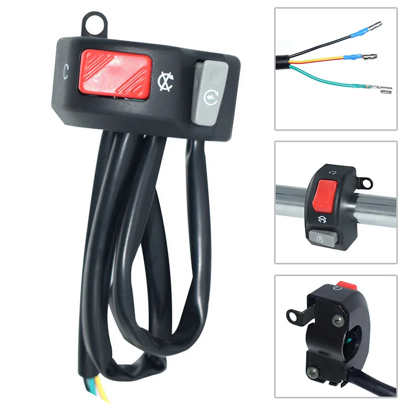 Скутеры 7/8 &quotпротивотуманная фара мотоциклетная Кнопка рулевая квадроциклы 12 в