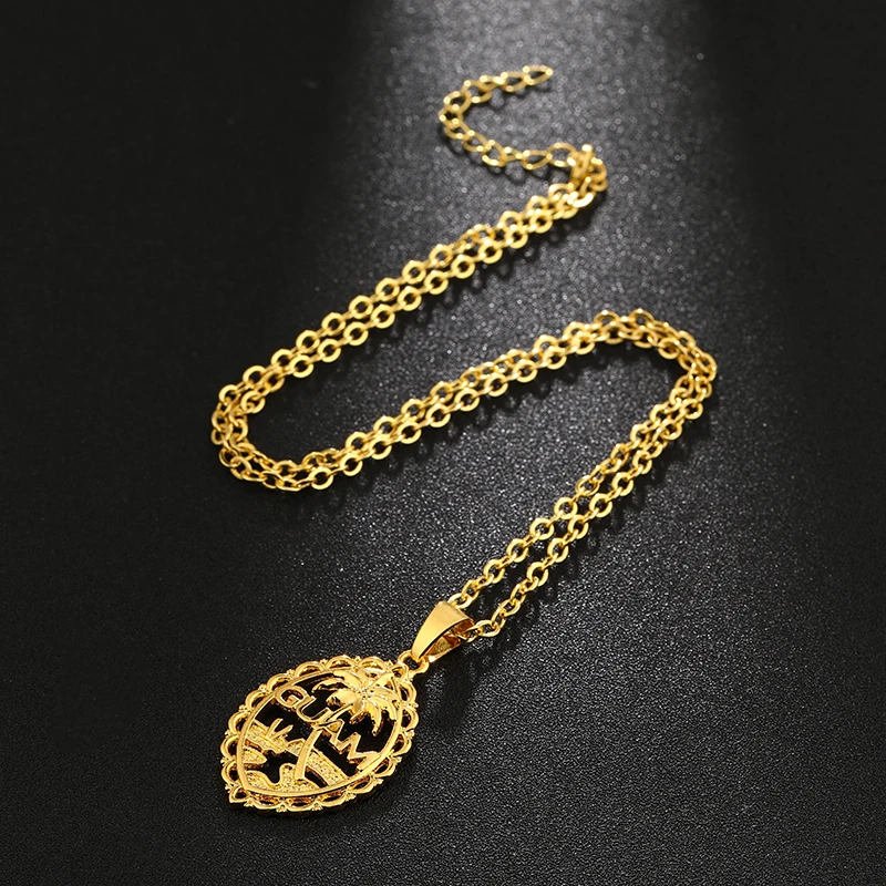 SONYA трендовый флаг Гуама и Карта Кулон ожерелье для женщин золотой цвет ювелирные