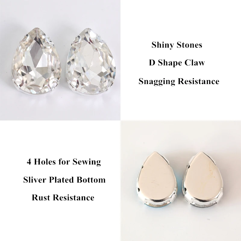 Каплевидные лучшие стеклянные стразы с капелькой в виде когтей блестящие для