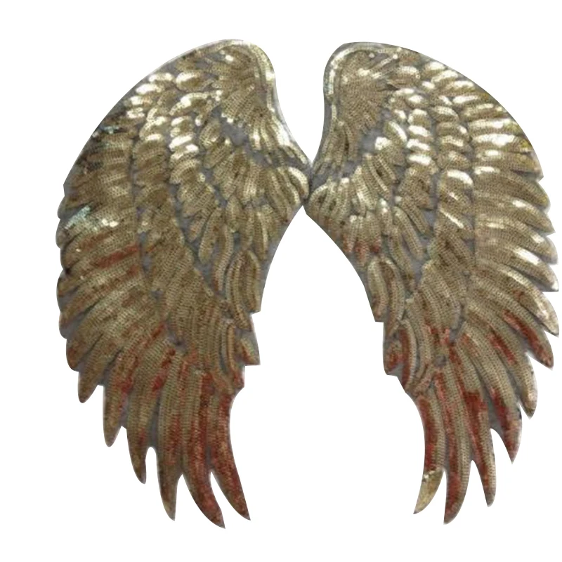 

T shirt Women iron on patch sequins 33cm wings deal with it biker patches for clothing stickers 3d t shirt mens free shipping