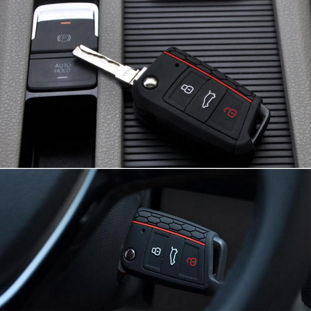Силиконовый чехол для автомобильного ключа VW Volkswagen Golf 7 mk7 Skoda Octavia A7 новая