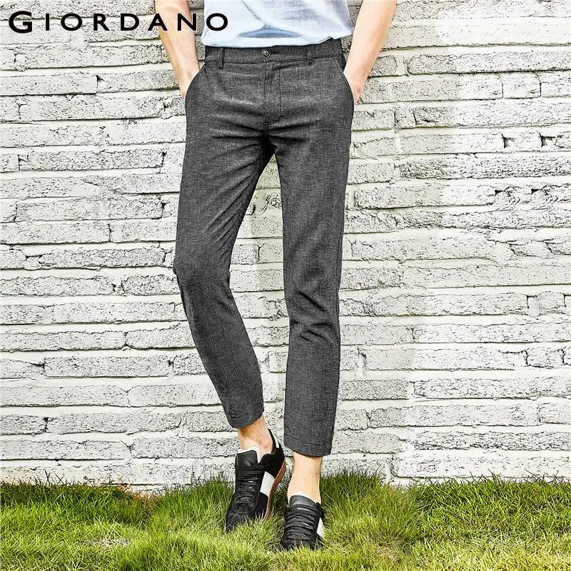 Giordano .мужские повседневные брюки на средней талии из натурального хлопка есть