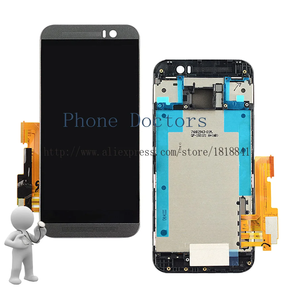 5 0 &quotдля htc ONE M9 M9E M9W Полный ЖК дисплей + кодирующий преобразователь сенсорного