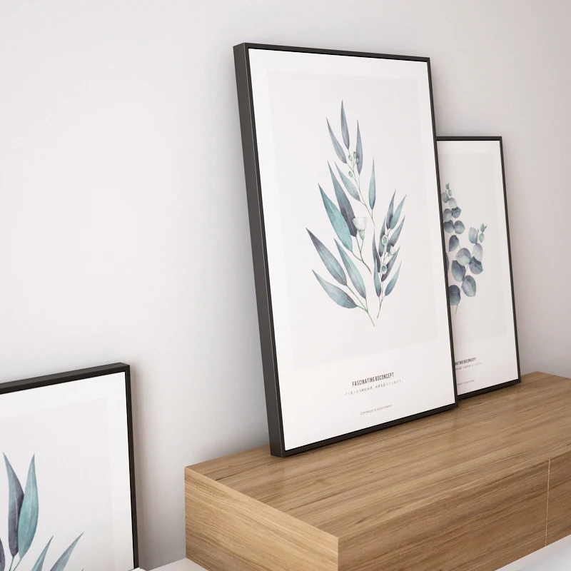 Elegant Poetry Nordic Simple Leaf Decoration Painting Canvas Art Print Poster Wall Picture Home | Дом и сад