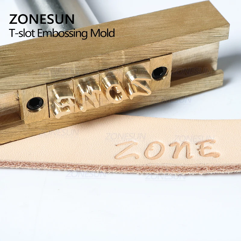 ZONESUN 5/7/10 см Т слот Алфавит цифры символы кожа штамповка холодный пресс инструмент