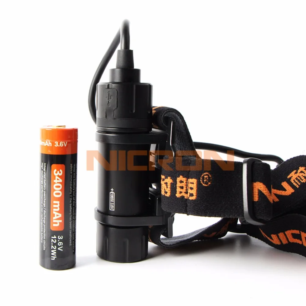 NICRON Long Range Перезаряжаемые супер светодио дный Яркость фары 900Lm 200 м