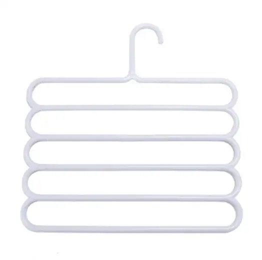 gray white Свежая пластиковая домашняя стойка для брюк, стойка для хранения брюк, многослойная Нескользящая стойка для гардероба - Цвет: gray white