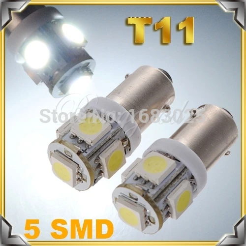 2 шт./лот T11 BA9S 5 LED 5050 SMD белый Авто Клин боковой свет лампы DC12V | Автомобили и