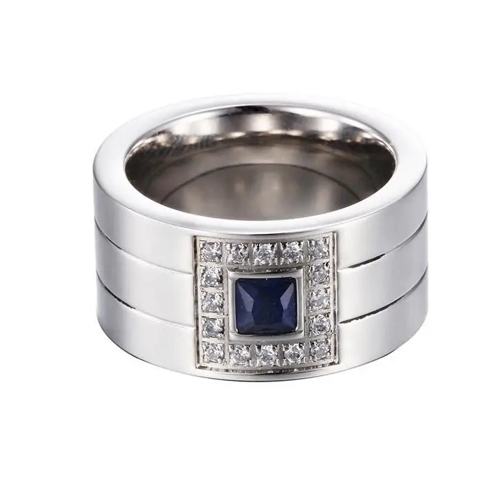 Кольцо женское из титановой нержавеющей стали с кристаллом и фианитом 12 мм|wedding
