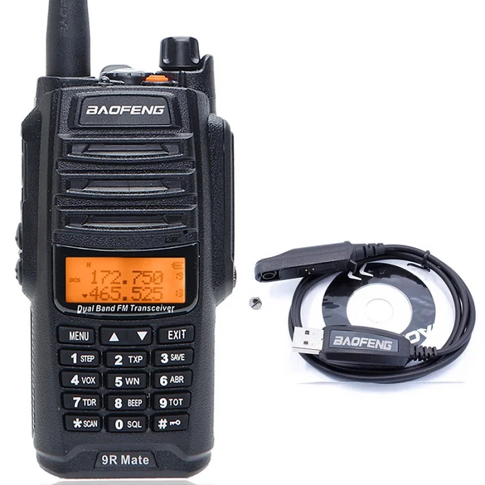 add a program cable Baofeng UV-9R mate 4500 мАч 10 Вт обновленная UV-9R плюс IP67 водонепроницаемая рация для CB Ham радиостанции 10 км длинный Диапазон VHF UHF - Цвет: add a program cable