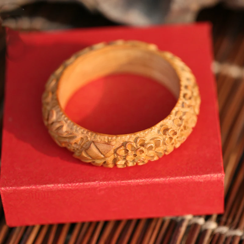 Высококачественный персиковый браслет женский ручной работы резной деревянный