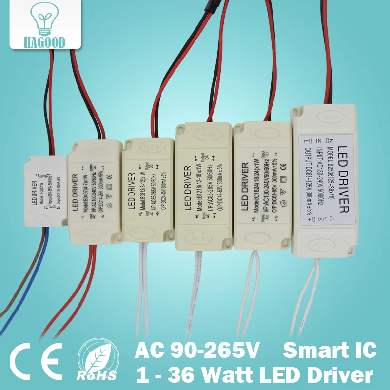 Светодиодный драйвер в пластиковом корпусе 1 36 Вт адаптер питания с постоянным