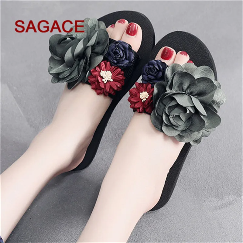 Женские летние шлепанцы на нескользящей плоской подошве Пляжная обувь для