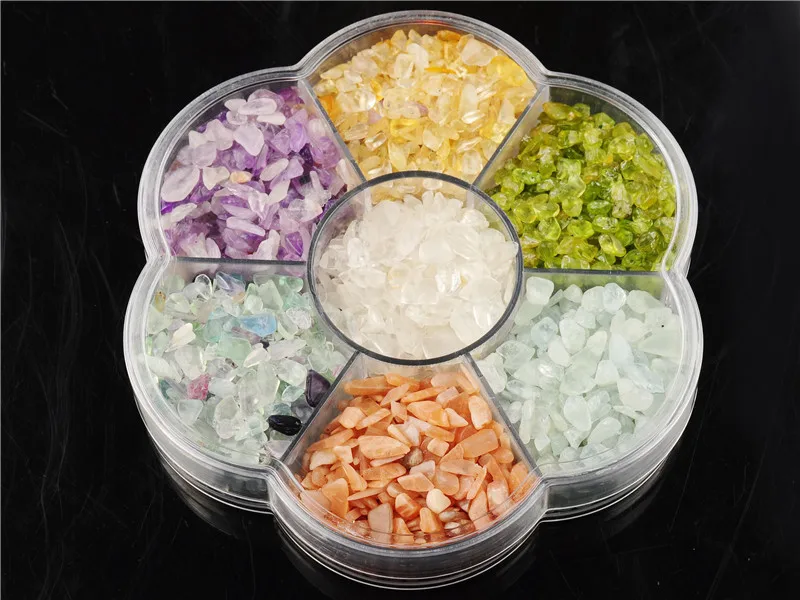 2017 Натуральный Кристалл Бисер Семь Чакра Камень Подарочной Коробке Природных