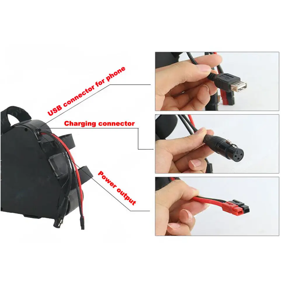 48V литиевая батарея треугольная упаковка с зарядным устройством для