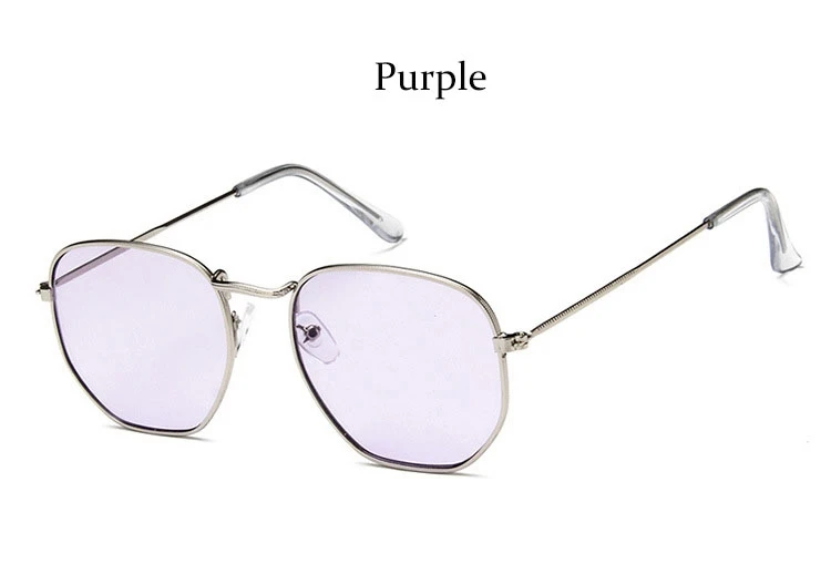Purple Модные квадратные солнцезащитные очки wo мужские сексуальные маленькие брендовые металлические солнцезащитные очки Женские Ретро винтажные мужские солнцезащитные очки oculos - Цвет линз: Purple