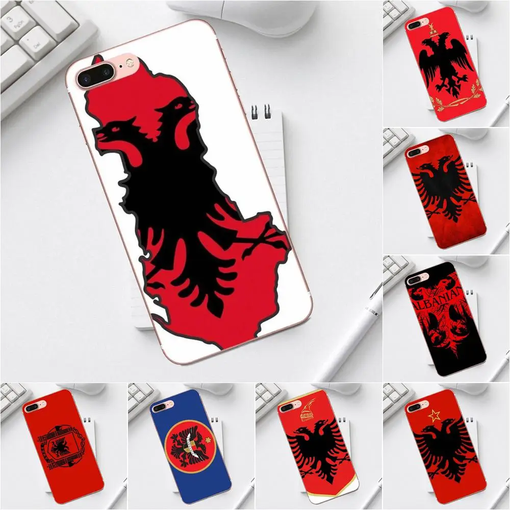Al Albania Grunge Flag для iPhone X XS Max XR 4 4S 5 5C SE 6 6S 7 8 Plus Galaxy A3 A5 J1 J3 J5 J7 2017 мягкая защитная пленка