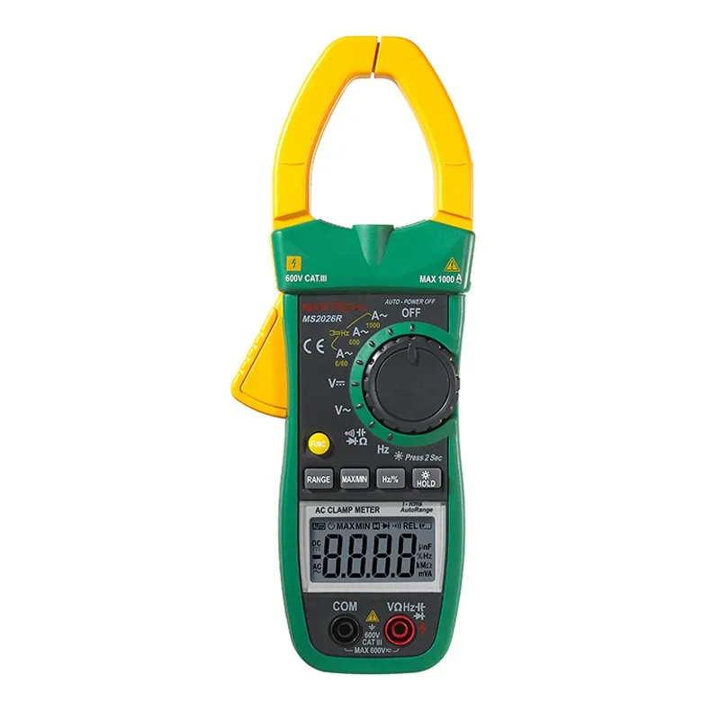 

MS2026R Digital Clamp Meter AC/DC Voltmeter Resistance Frequency Detector Multimeter 1000A Range 6000 Counts Digital Clamp test
