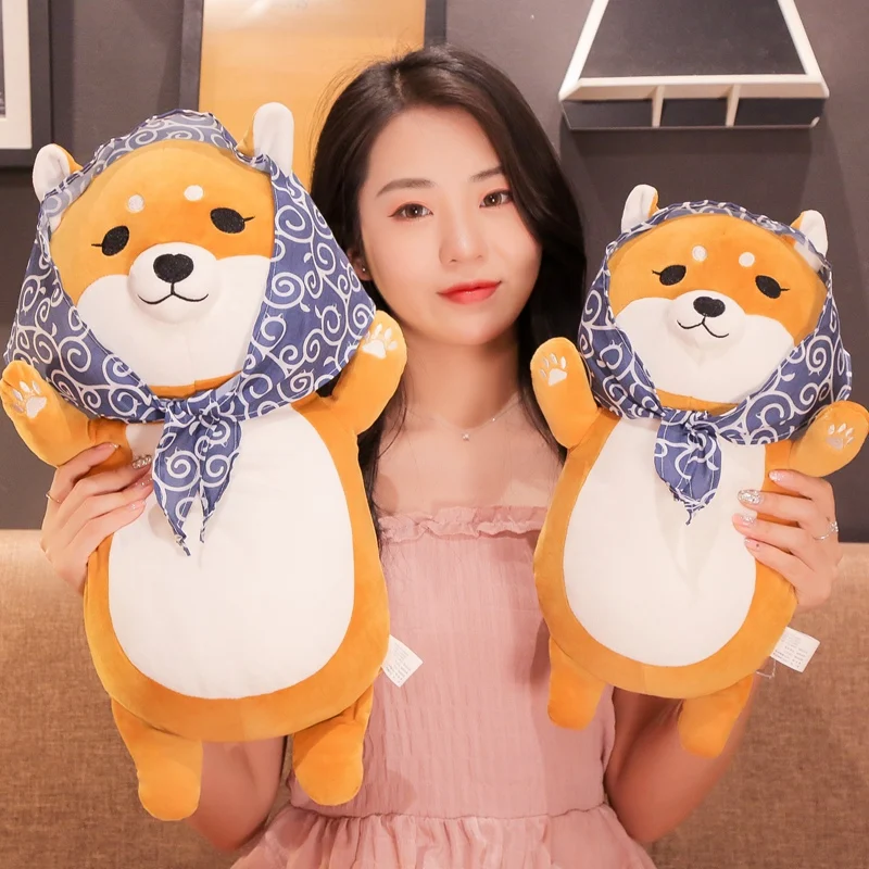 Мультфильм 40 60 см Kawaii Шиба ину с капюшоном плюшевые игрушки мягкие милые собаки