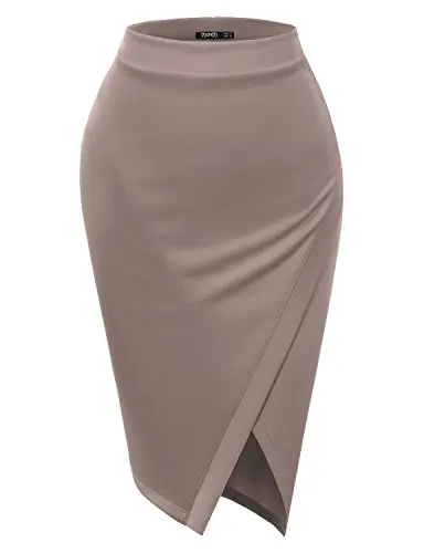 Женская Асимметричная юбка-карандаш средней длины с разрезом | одежда