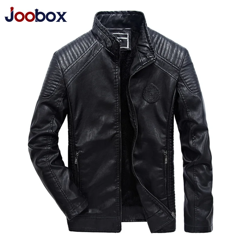 JOOBOX мужские кожаные куртки осень зима PU пальто Мужская плюс бархатная верхняя