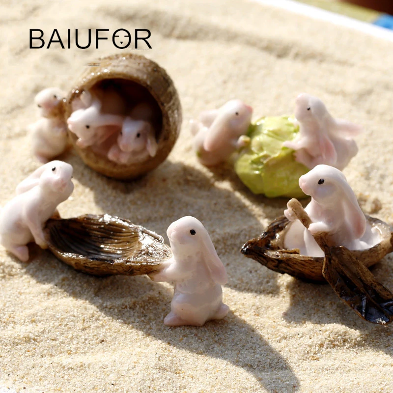 Полимерная модель миниатюрный кролик сказочный сад кукольный домик Террариум