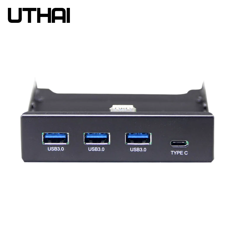 Утхай G08 3,5 дюймов USB3.0 Встроенный 4 Порты и разъёмы концентратор TYPE-C концентратор USB3.0 спереди Панель комбинированный адаптер кронштейн с 15 pin SATA Мощность кабель