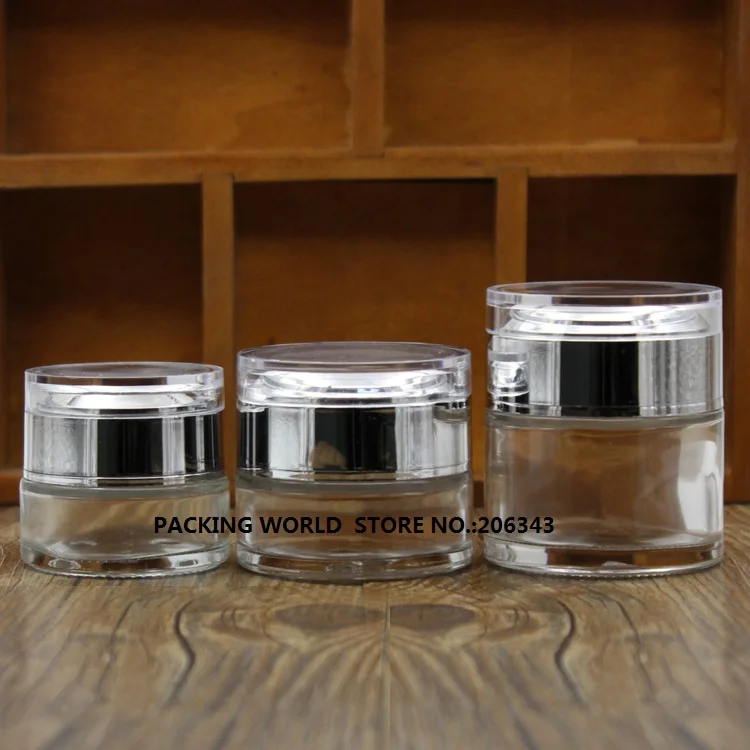 20 г прозрачная стеклянная банка для крема/гель/эссенция/увлажняющий