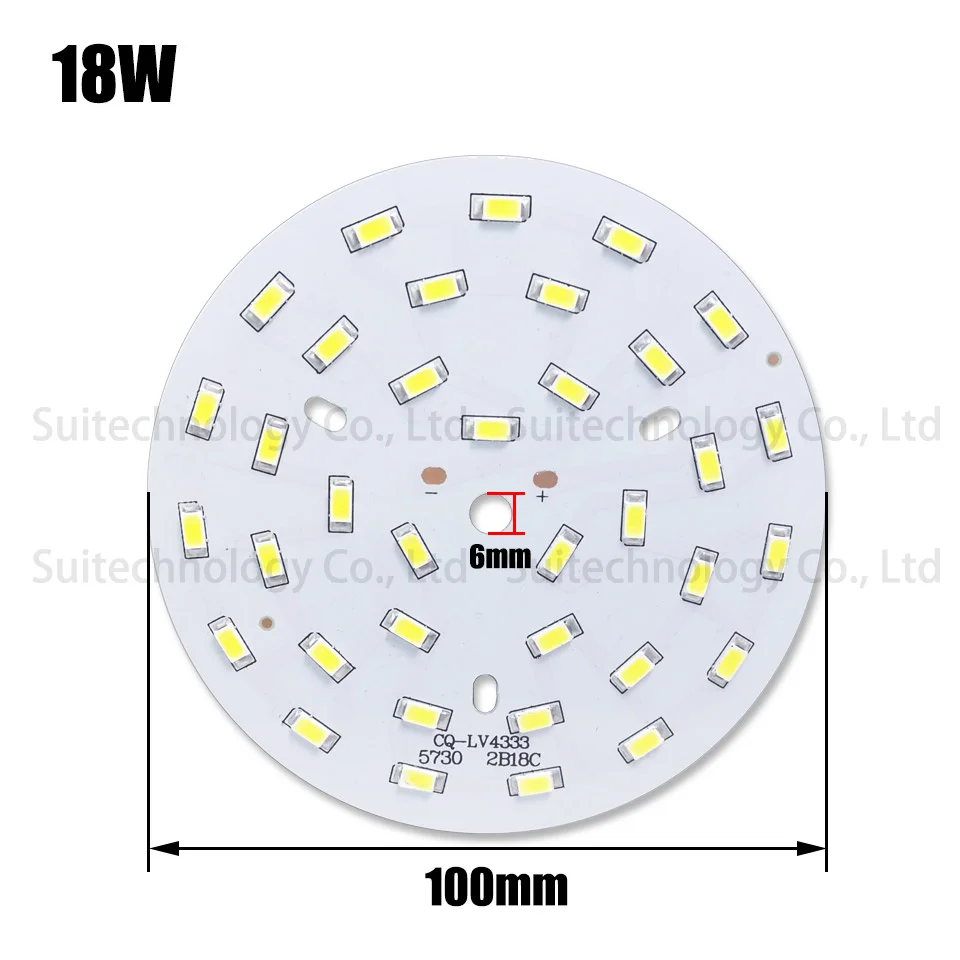 18W 3 Вт, 5 Вт, 7 Вт, 9 Вт, 12 Вт, 15 Вт, 18 Вт, 21 Вт 30 Вт 36 Вт Светодиодный лампа SMD5730 светильник доска светодиодный светильник Панель для DIY светодиодный лампы PCB для потолка с светодиодный - Испускаемый цвет: 18W