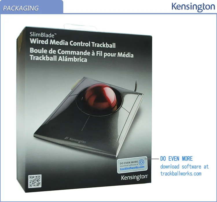 Kensington SlimBlade медиа контроль трекбол оптическая USB мышь для ПК или ноутбука с большим шаром K72327