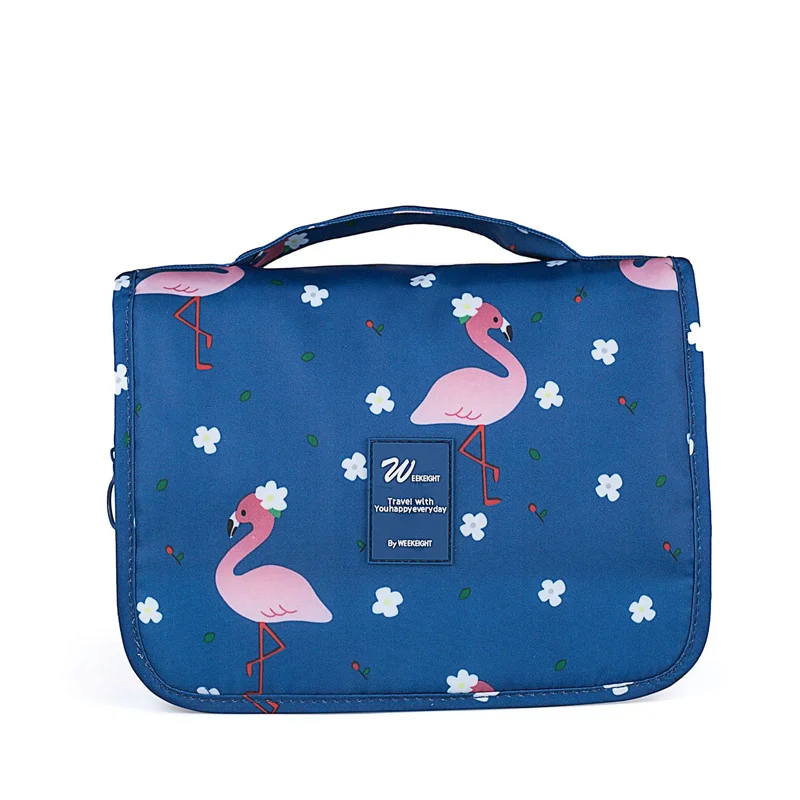 Dark blue flamingo RUPUTIN, новинка, Женский органайзер для путешествий, косметички, крючок, моющаяся сумка, водонепроницаемая, большая емкость, сумка для хранения, мужская, Портативная сумка для туалетных принадлежностей - Цвет: Dark blue flamingo