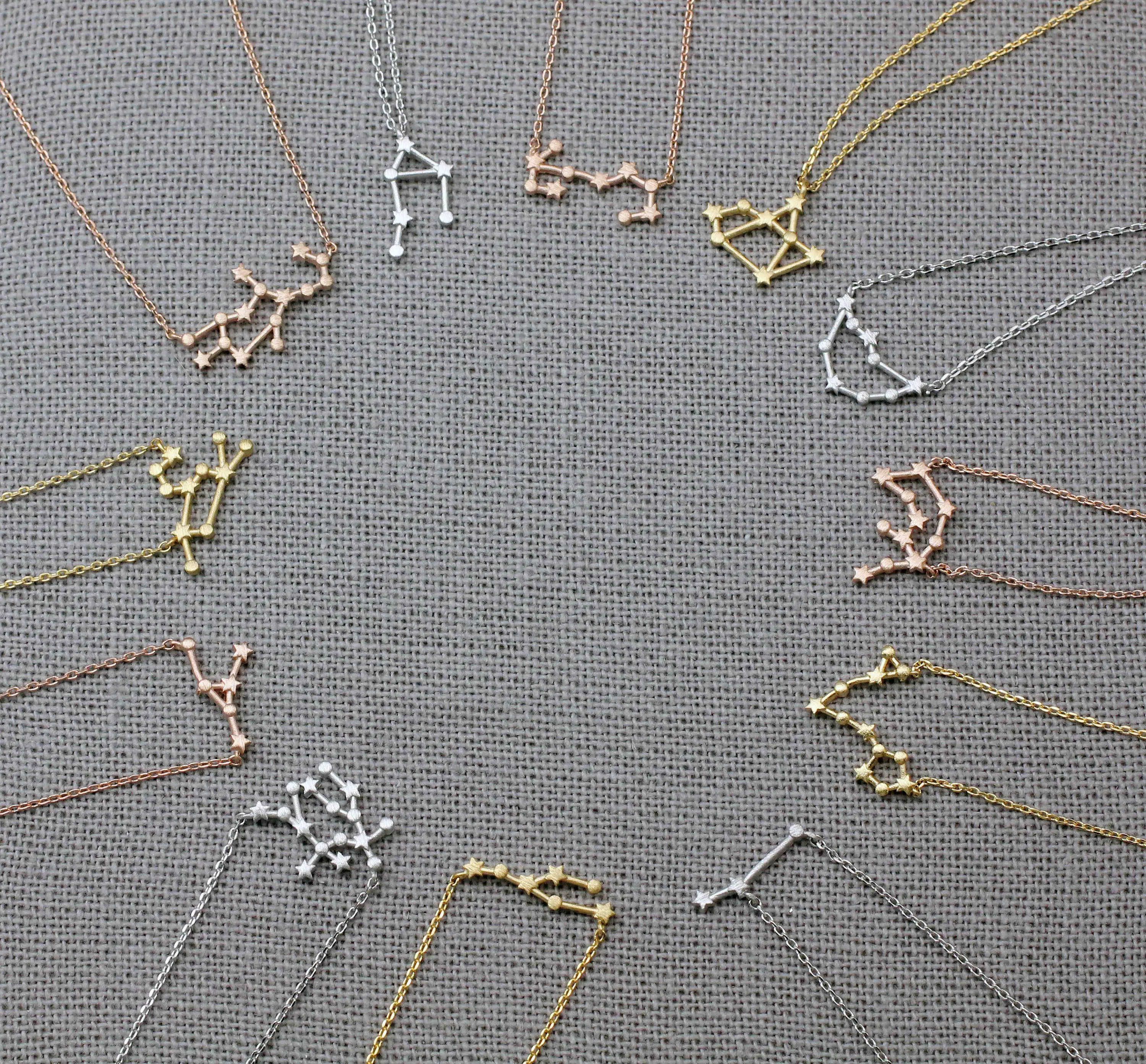 

Zodiac Necklaces Constellation Star Sign Necklace Zodiac Signs Twelve Constellations Horoscope For Women Girl Gift (12pcs/lot)