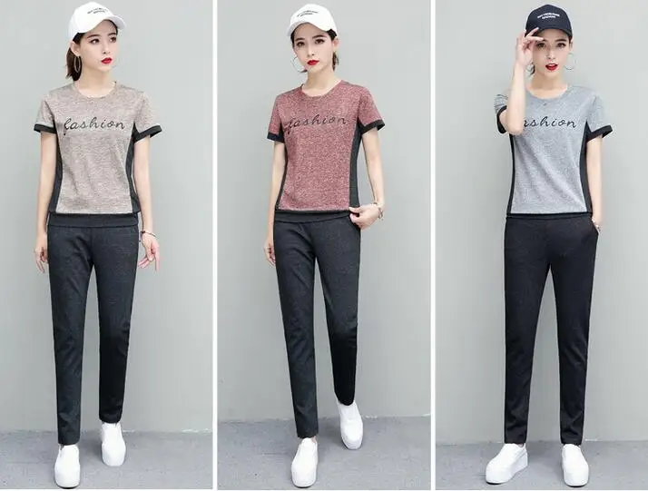 Модный женский спортивный костюм Rlyaeiz с принтом Новинка лета 2019 цветная футболка