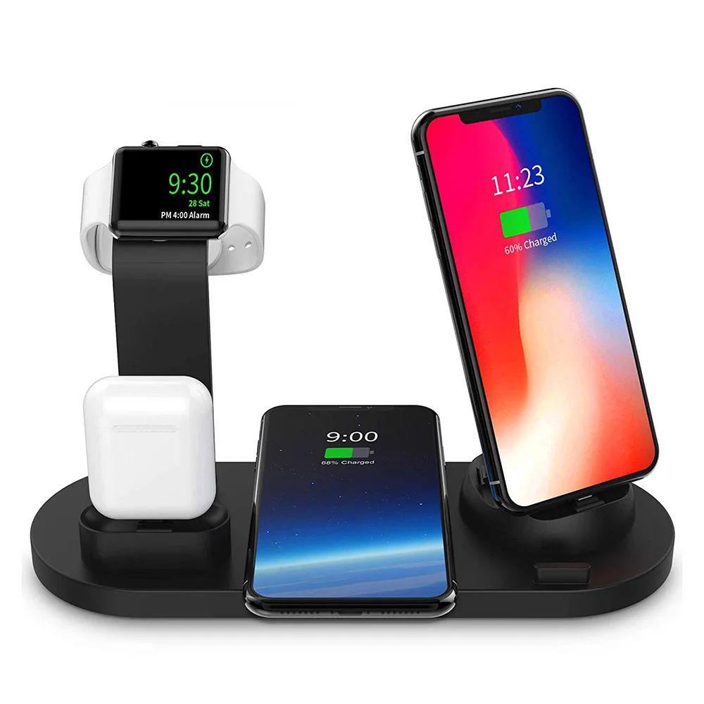10 Вт Qi Беспроводное зарядное устройство для iPhone 11 X XS XR 8 samsung S10 S9 usb type-C быстрая зарядная док-станция для Apple Watch Airpods