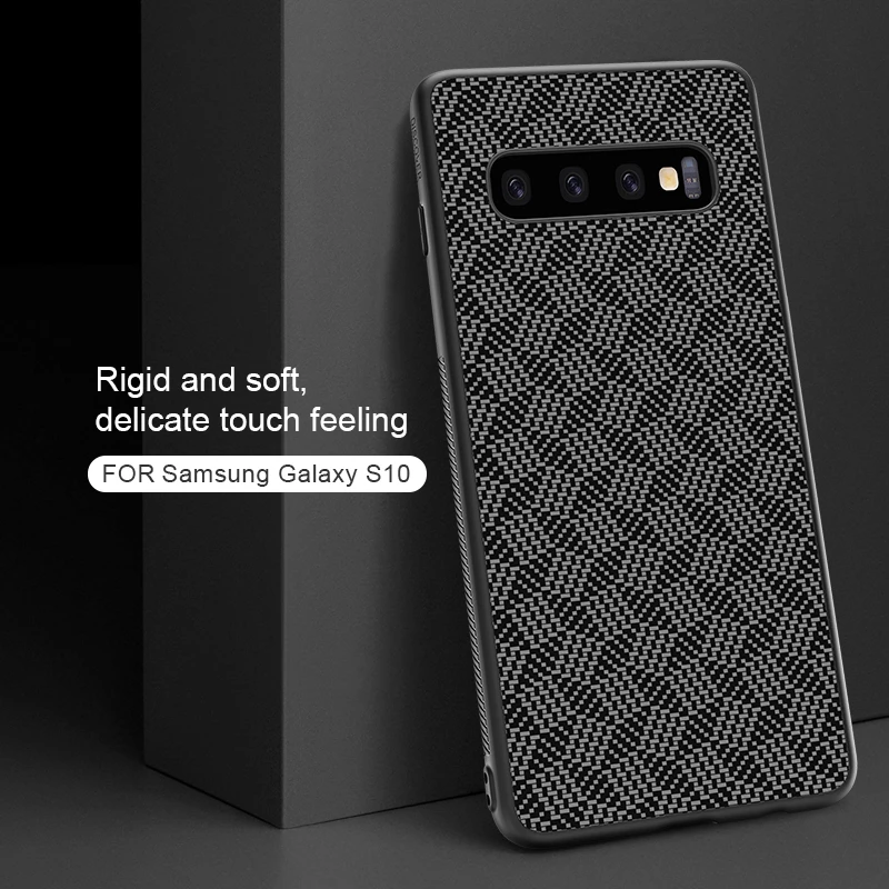 

Чехол для Samsung Galaxy S10 / S10 Plus NILLKIN, синтетическая ткань, клетчатый бампер, задняя крышка для Samsung Galaxy S10 Plus, чехол