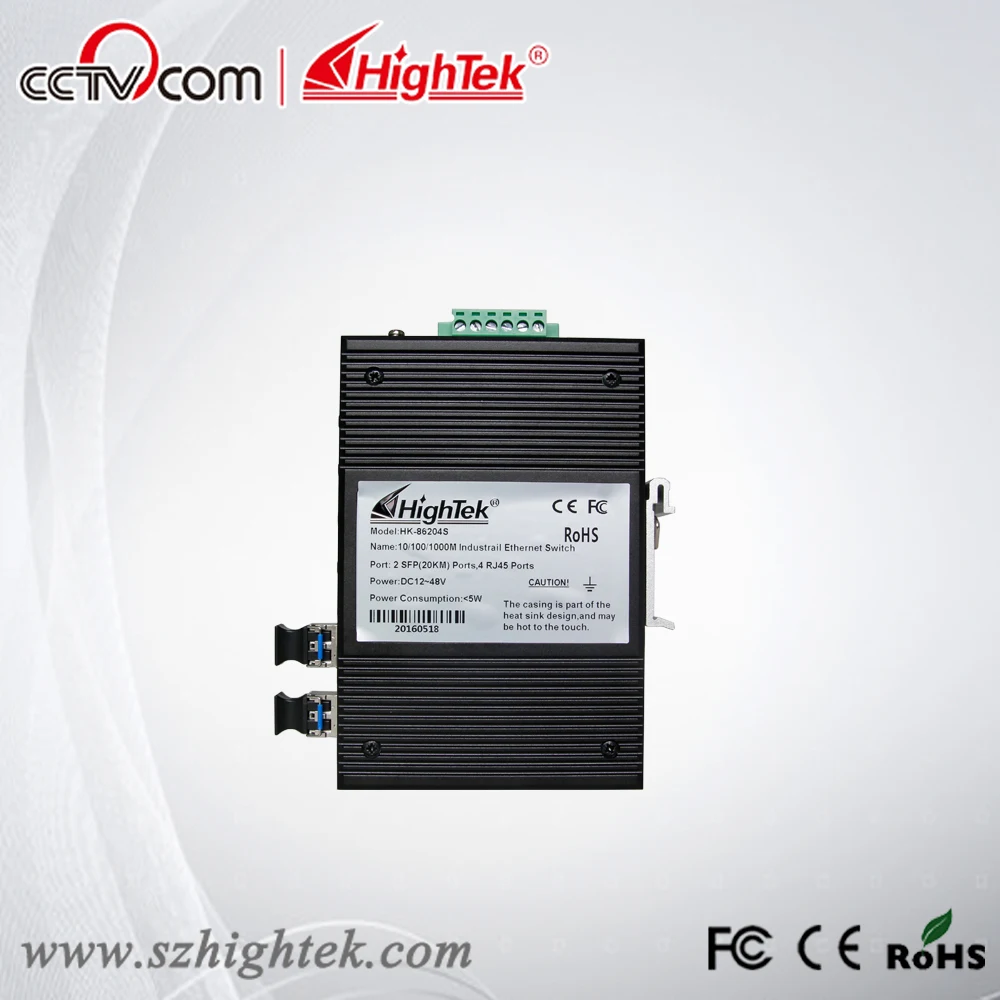 Hightek hk-86204s ООН управления 10/100/1000 м промышленных 2 порт Оптическое волокно и 4 порта