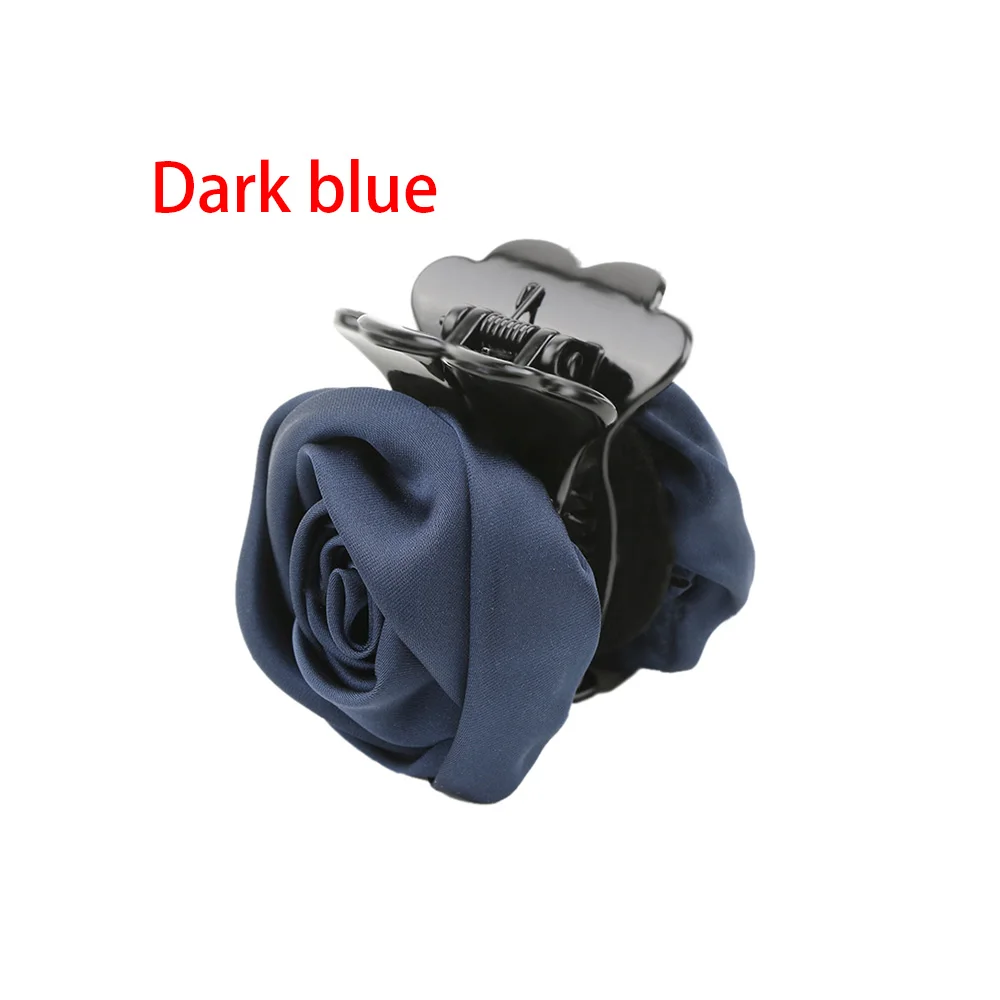 Dark blue Корейские заколки для волос с цветком розы, Когти для волос для женщин, заколка ручной работы, аксессуары для волос для женщин и девушек, заколки для волос - Цвет: Dark blue
