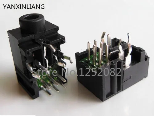 

10Pcs 3.5mm Female Audio Connector 11 Pin DIP Stereo Headphone Jack PJ-317A