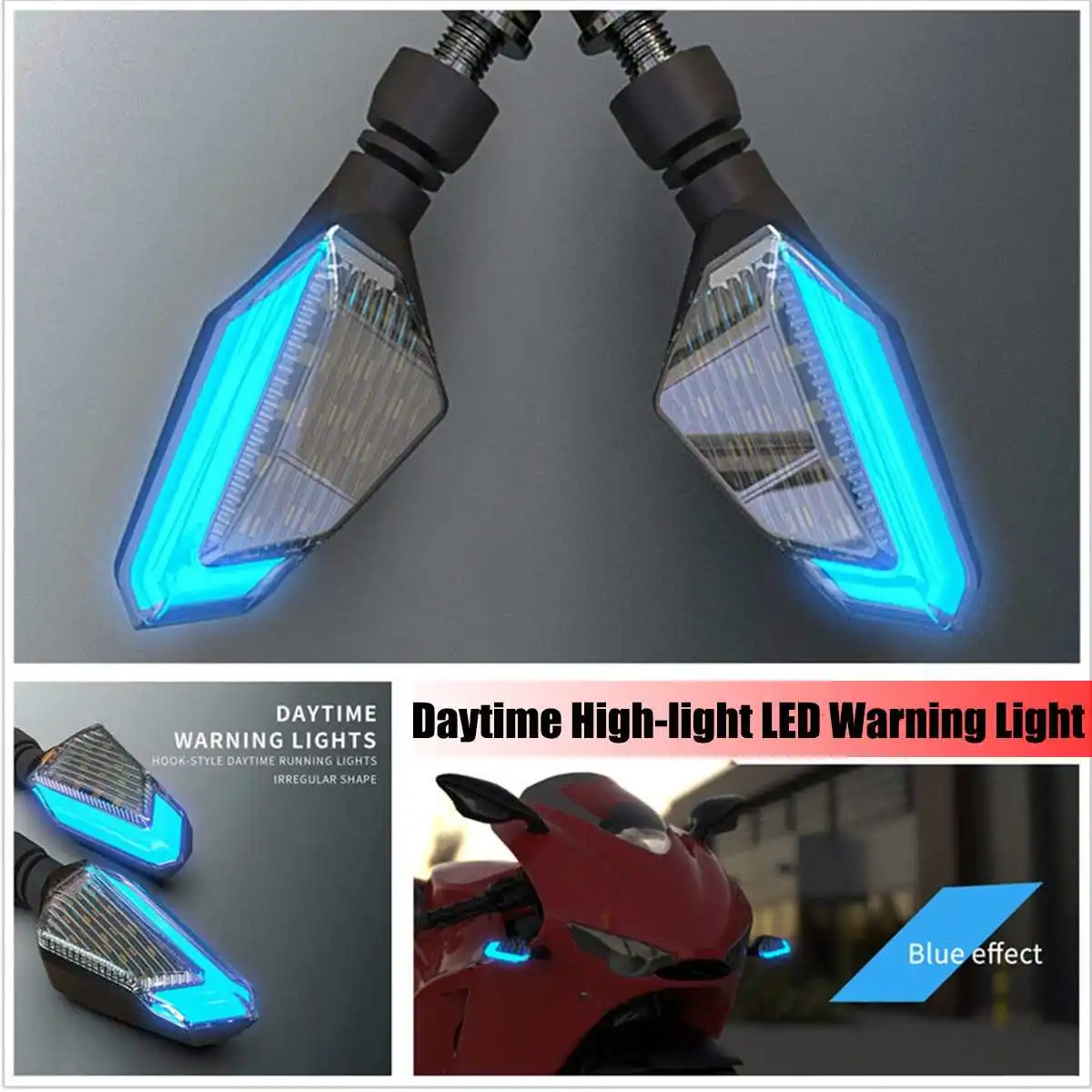 DC12V Светодиодный светильник для мотоцикла с сигналом поворота, светодиодный светильник дневного света, светодиодный светильник