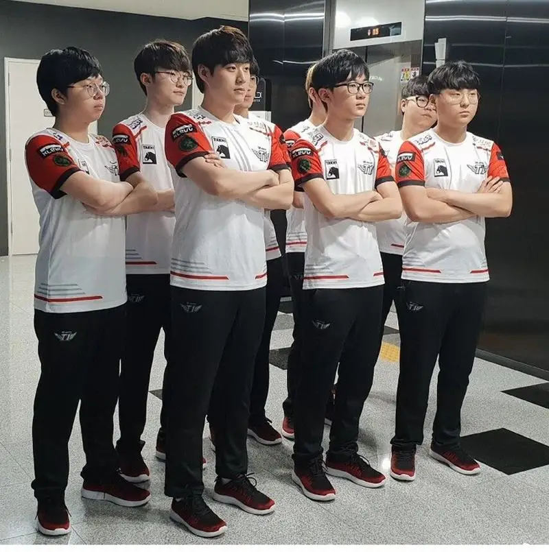 Высокое качество, индивидуальные SKT, команда FAKER, футболка для фанатов, мужские, женские футболки, на заказ, ID, футболка, Homme