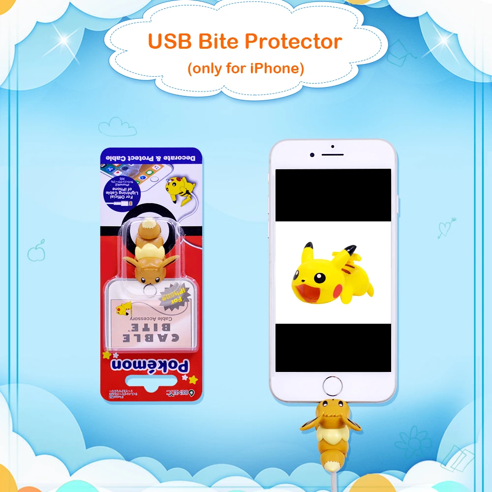 CHIPAL Cute Anime Bite Wire Winder для iPhone 6 S 7 8 Plus X XS XR защита usb кабеля Органайзер чомперы