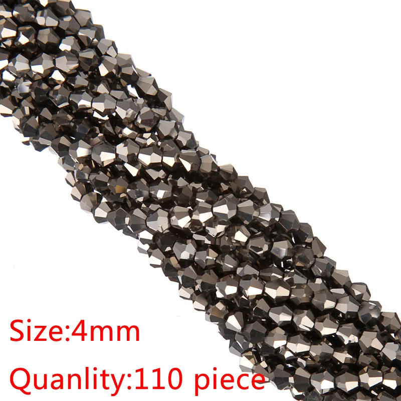 Модные двухконусные бусины с гранями и стеклянными кристаллами 4 мм 110 шт. для