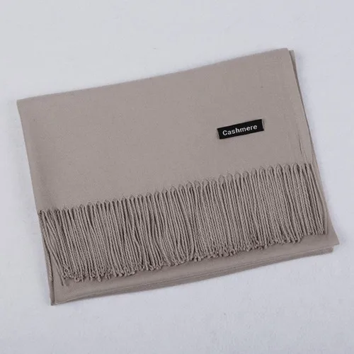 26 Shrimp Grey 200 см x 70 см, зимние шарфы больших размеров, простые, модные, теплые, унисекс, одноцветные шарфы, кашемировый шарф, шаль, Пашмина, 30 цветов, 240 г - Цвет: 26 Shrimp Grey
